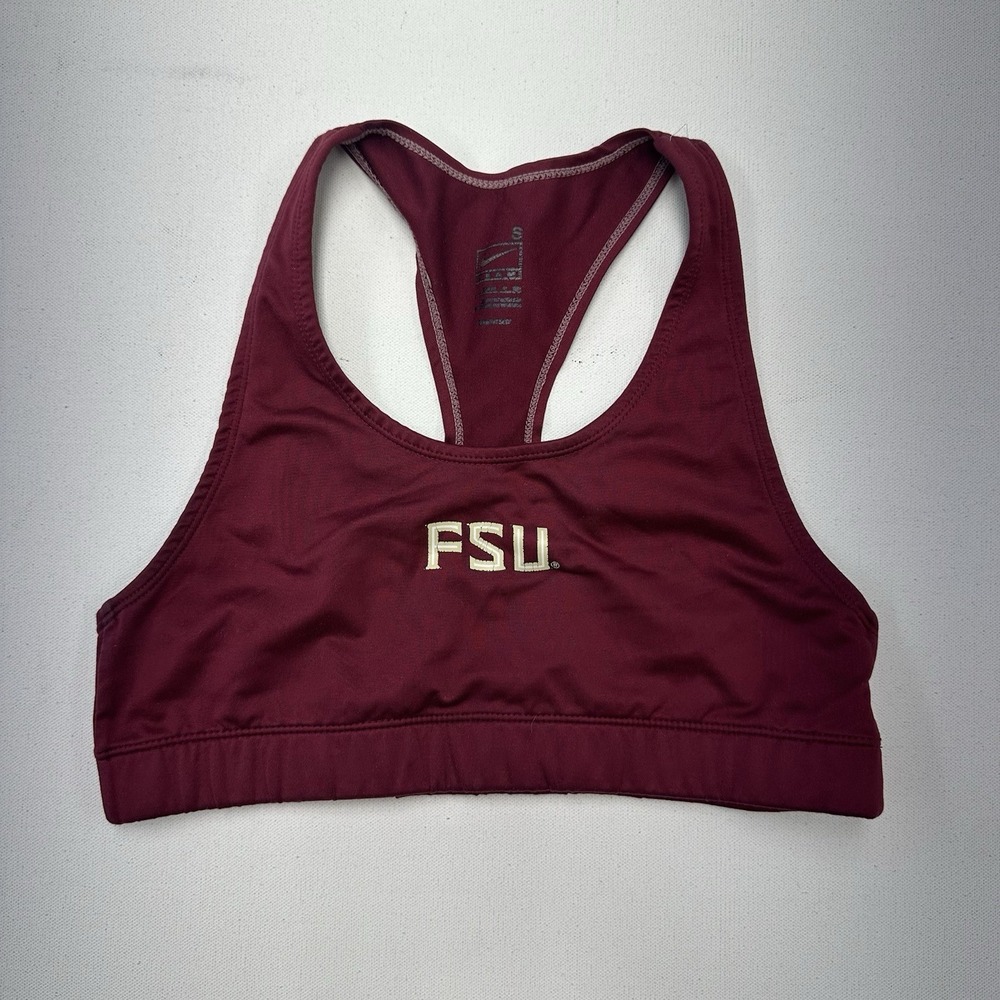 Vintage Nike FSU SEMINOLES Sports Bra Training ACC Running Active Gym Red